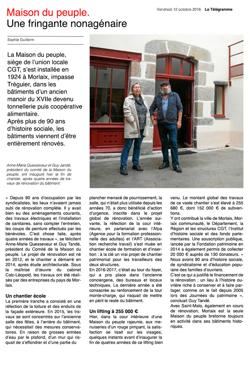 Maison du peuple morlaix rénovation