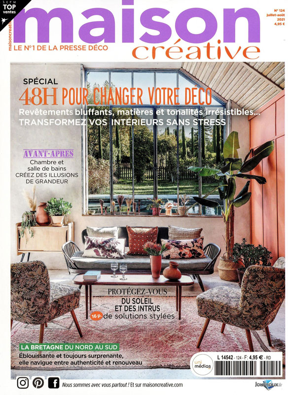 Couverture du magazine Maison Créative de juillet et août 2021